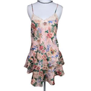 Vtg Victoria's Secret Gold Label Pink Floral Slip Dress M Y2K Coquette Fairycore